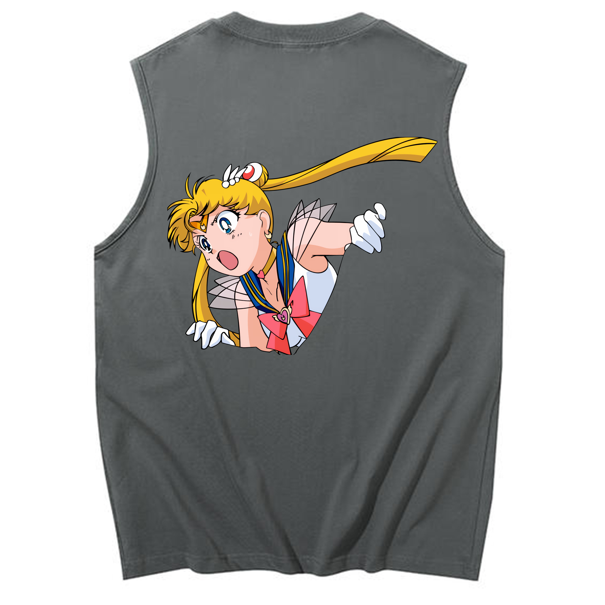 （画像用） 美少女戦士セーラームーン 月野 うさぎ つきの うさぎ Sailor Moon Tsukino Usagi コットン100％タンクトップ（背面プリント）
